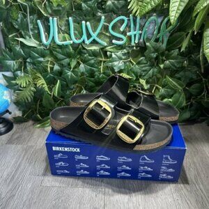 Birkenstock women's Glossy Black Sandals